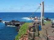 Fishing off Nahiku Point